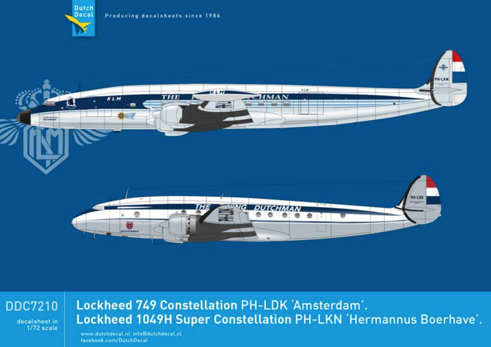 Dutch Decal DDC7210 1:72 Connie en Super Connie