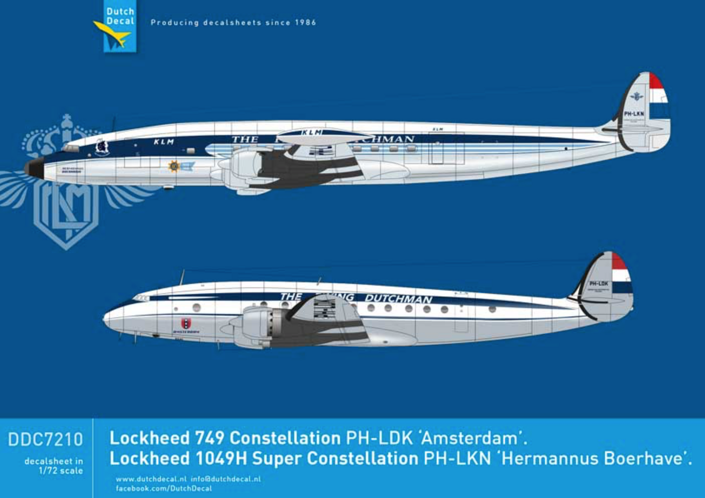 Dutch Decal DDC7210 1:72 Connie en Super Connie