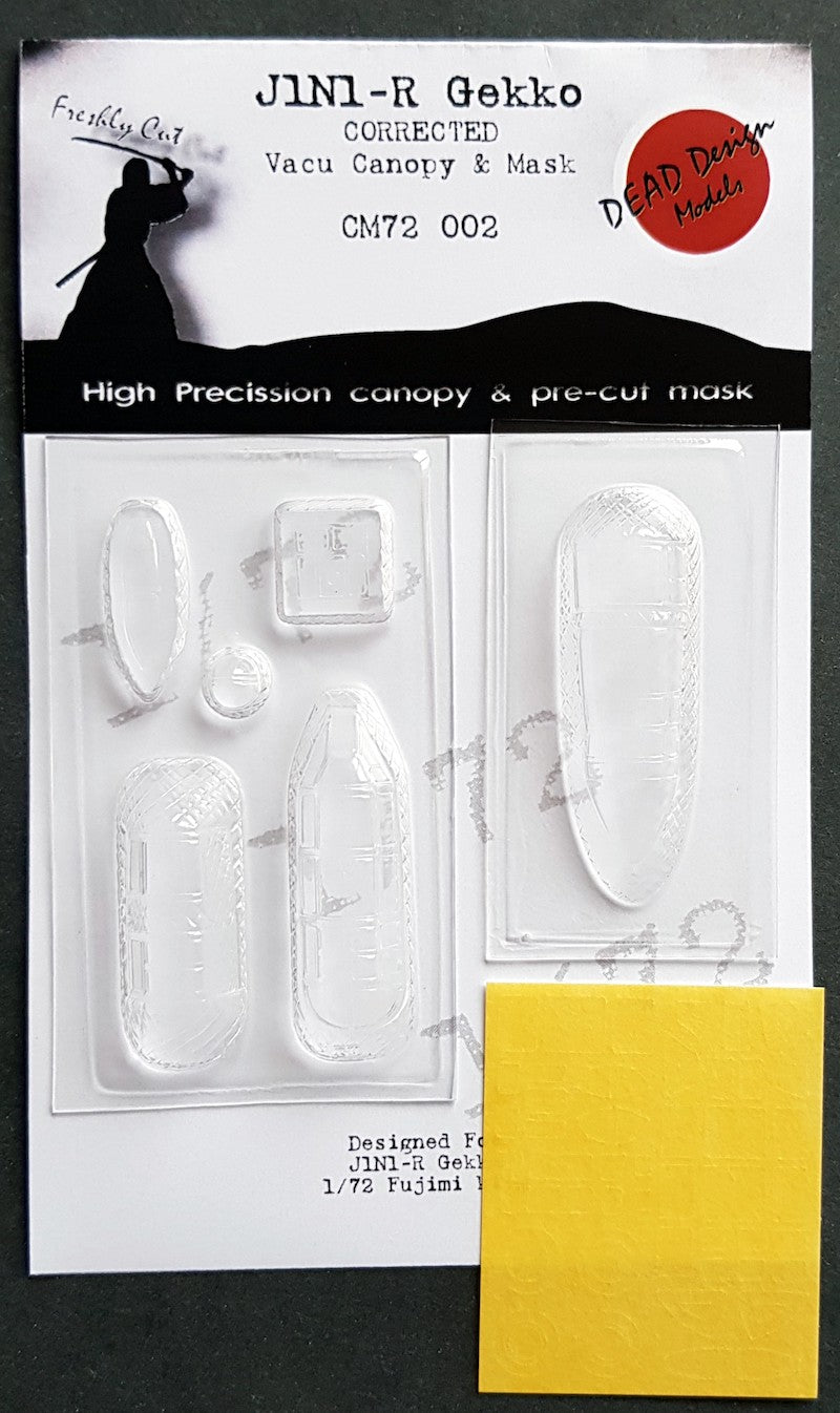 Dead Design Models DDMCM72002 1:72 Nakajima J1N1 Gekko Vacform Canopy & Mask