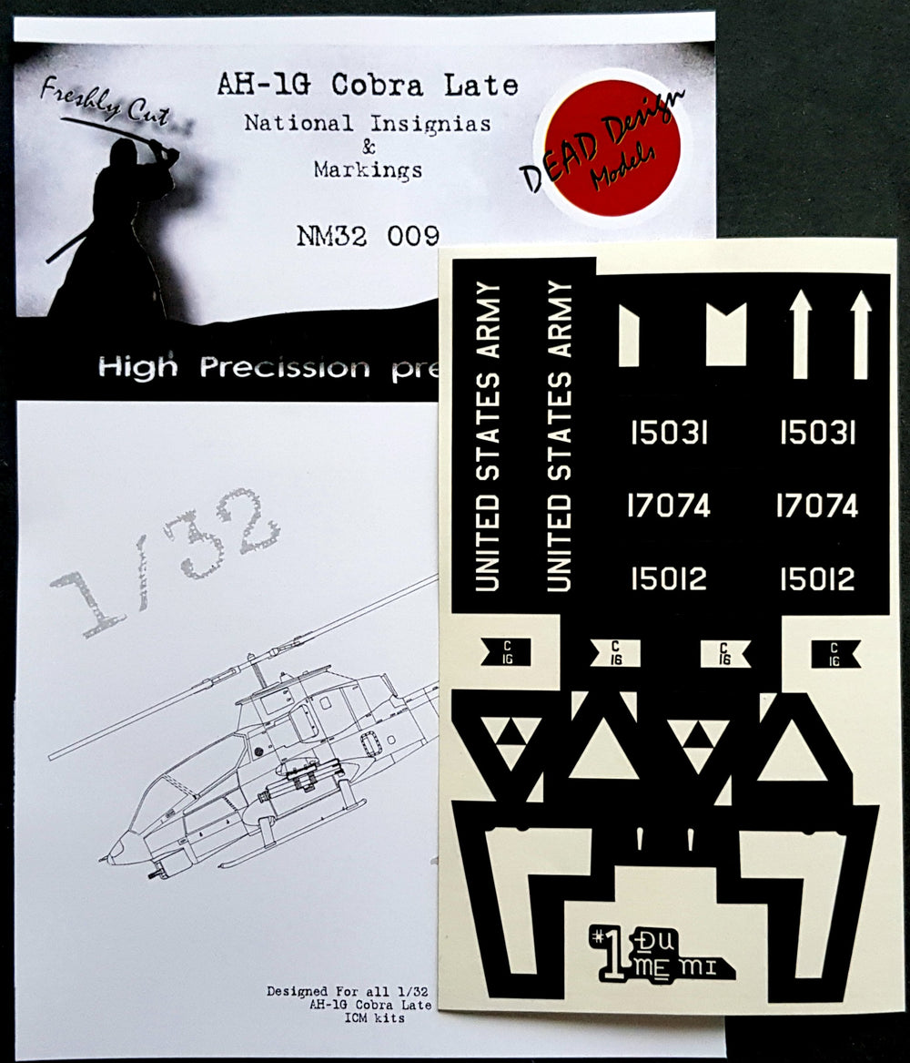 Dead Design DDMNM32009 1:32 AH-1G Cobra Late National Insignia Masks