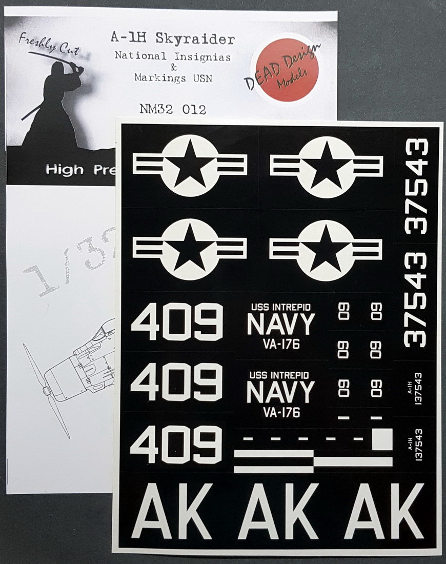 Dead Design DDMNM32012 1:32 A-1H Skyraider Insignia & USN Markings