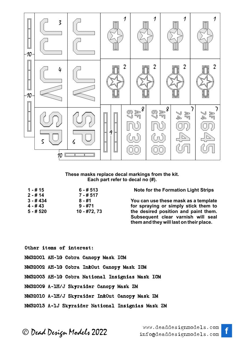Dead Design Models DDMNM32036 1:32 McDonnell F-4E Phantom II National Insignia