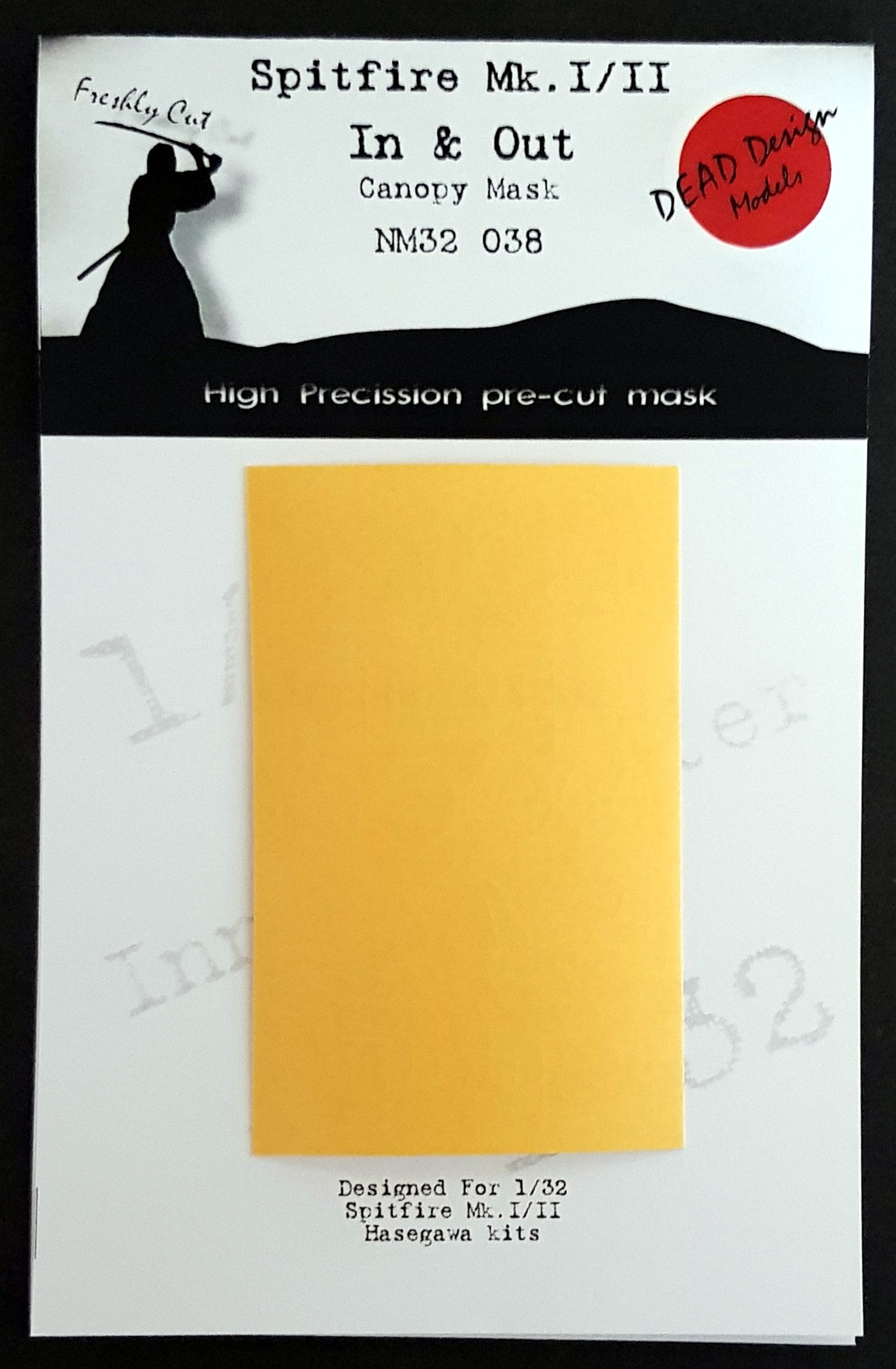 Dead Design DDMNM32038 1:32 Spitfire Mk.I/II Int/Ext Canopy Mask