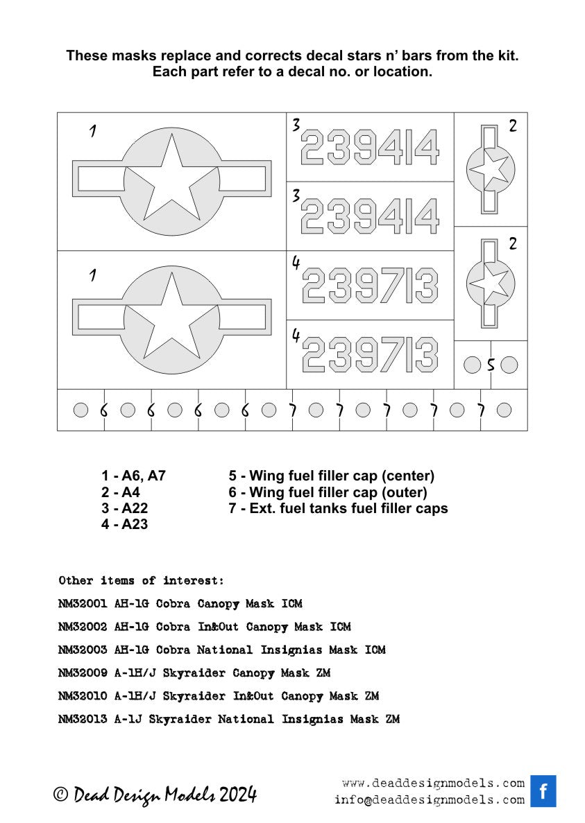 Dead Design DDMNM32058 1:32 P-61A/B/C Black Widow National Insignia