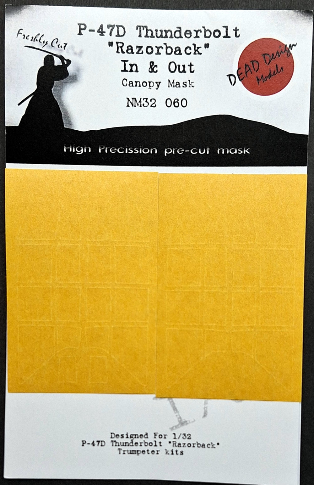 Dead Design Models DDMNM32060 1:32 Republic P-47D Thunderbolt canopy mask