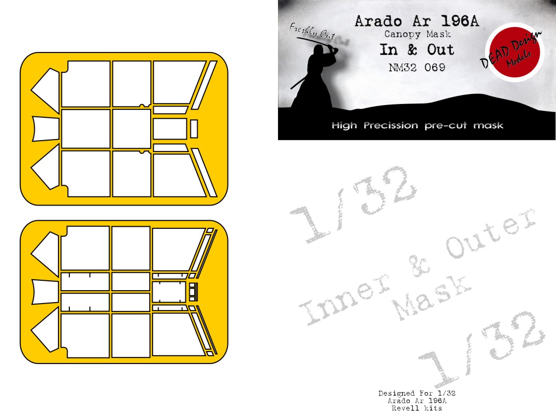 Dead Design Models DDMNM32069 1:32 Arado Ar-196A-3 canopy frame paint mask