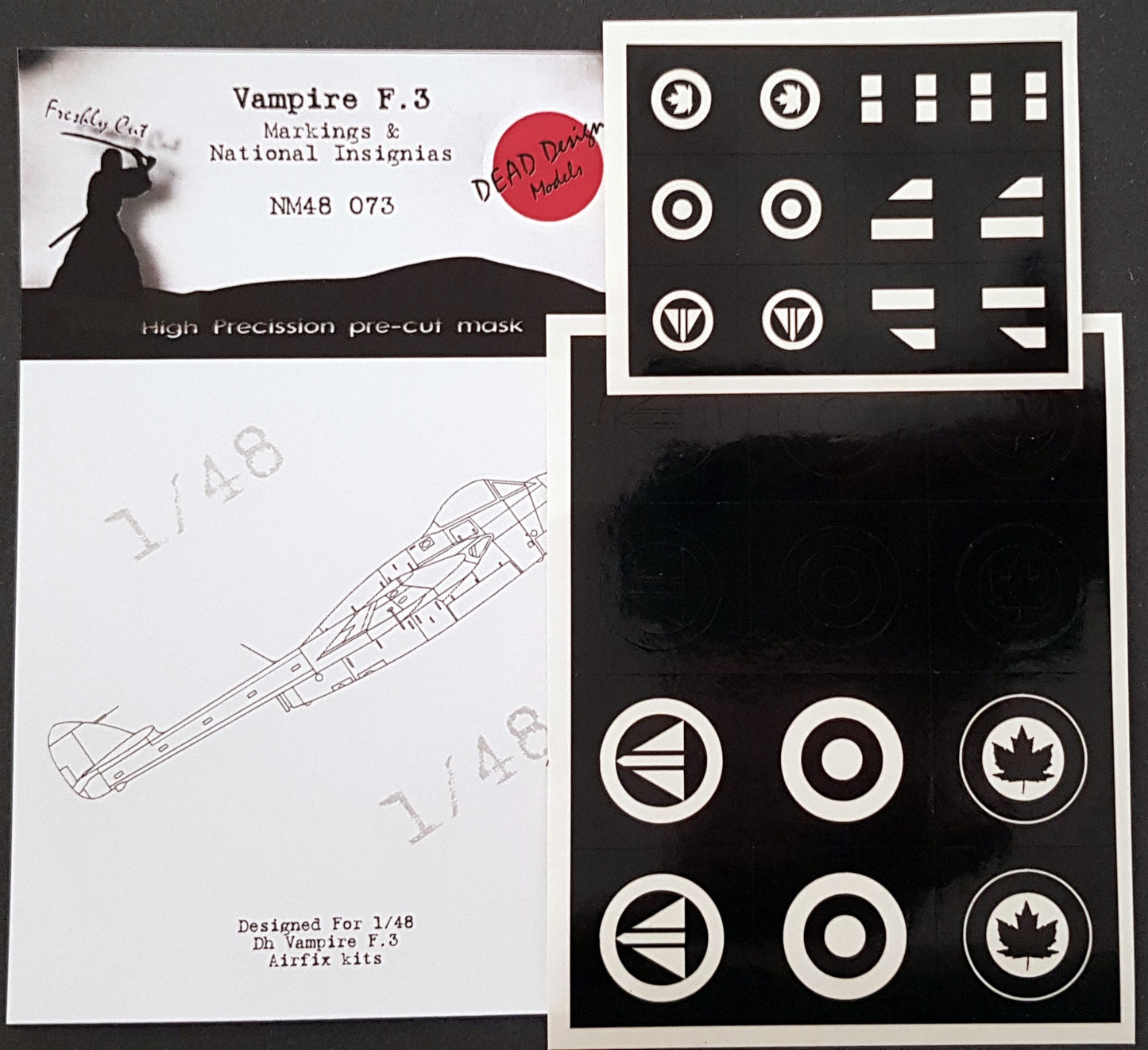 Dead Design DDMNM48073 1:48 Vampire F.3 Markings & National Insignia
