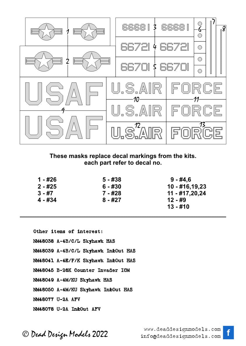 Dead Design Models DDMNM48079 1:48 Lockheed U-2A Dragon Lady National Insignias