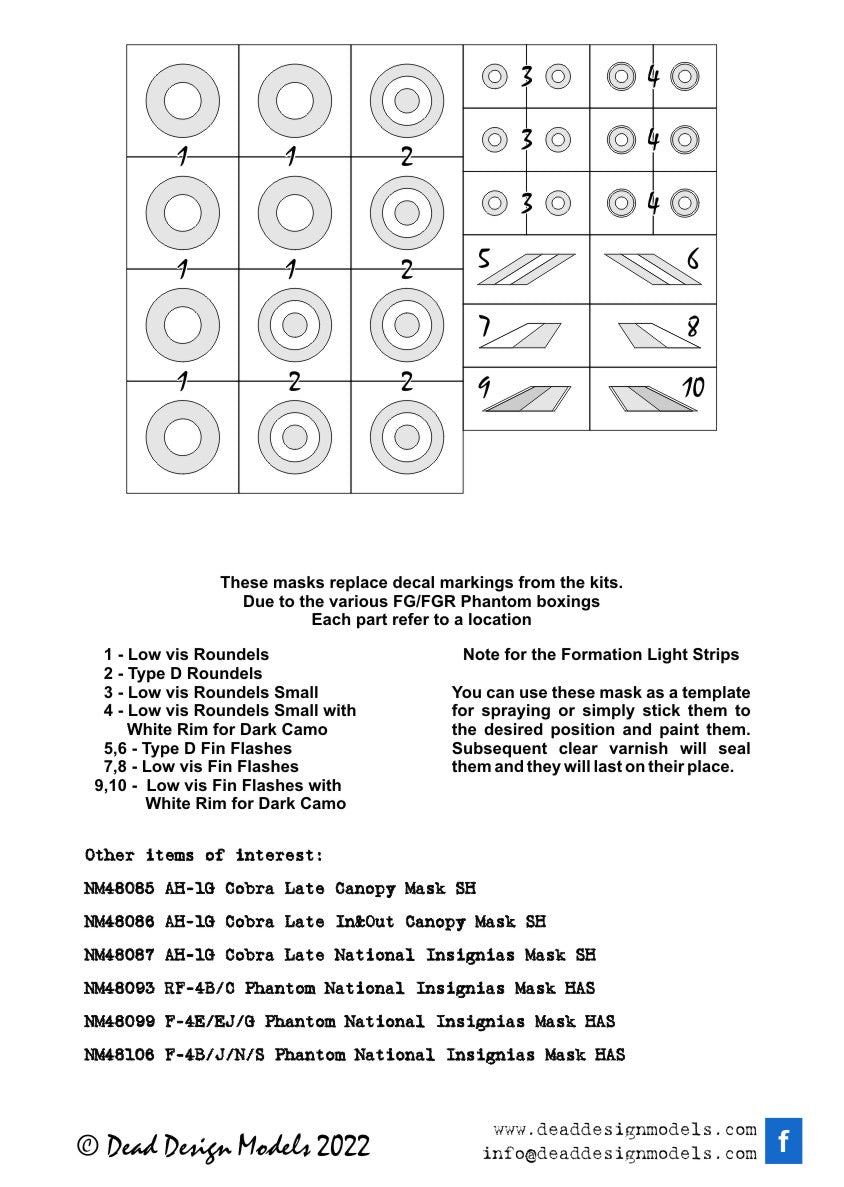 Dead Design DDMNM48084 1:48 FG.1/FGR.2 Phantom National Insignia