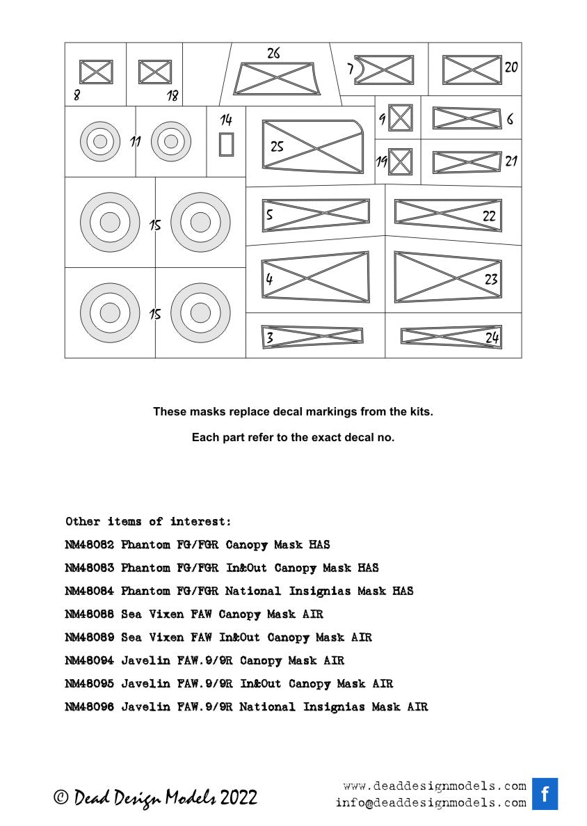 Dead Design Models DDMNM48090 1:48 de Havilland Sea Vixen National Insignia