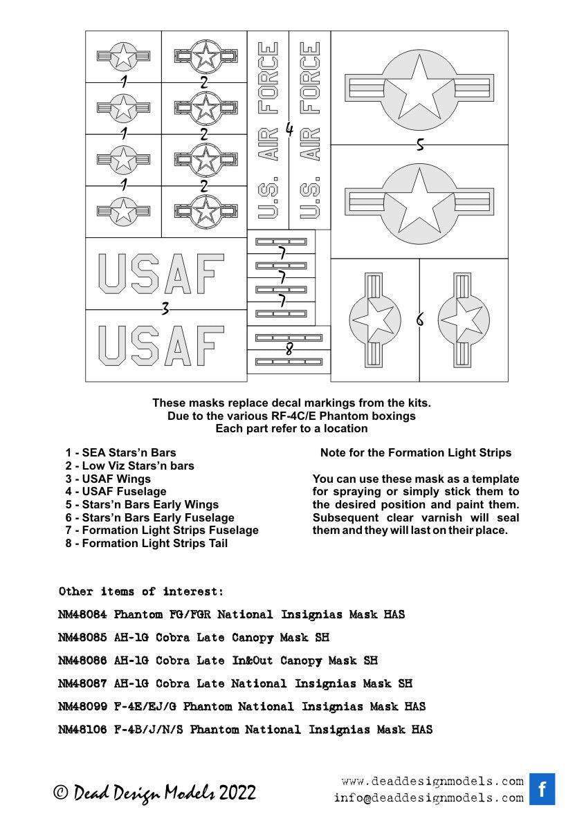 Dead Design Models DDMNM48093 1:48 RF-4B/C Phantom II National Insignia