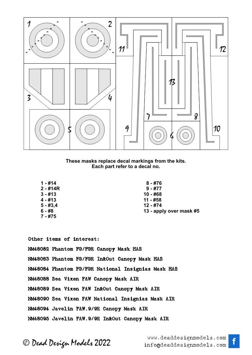 Dead Design Models DDMNM48096 1:48 GlosterJavelin FAW.9/FAW.9R National Insignia