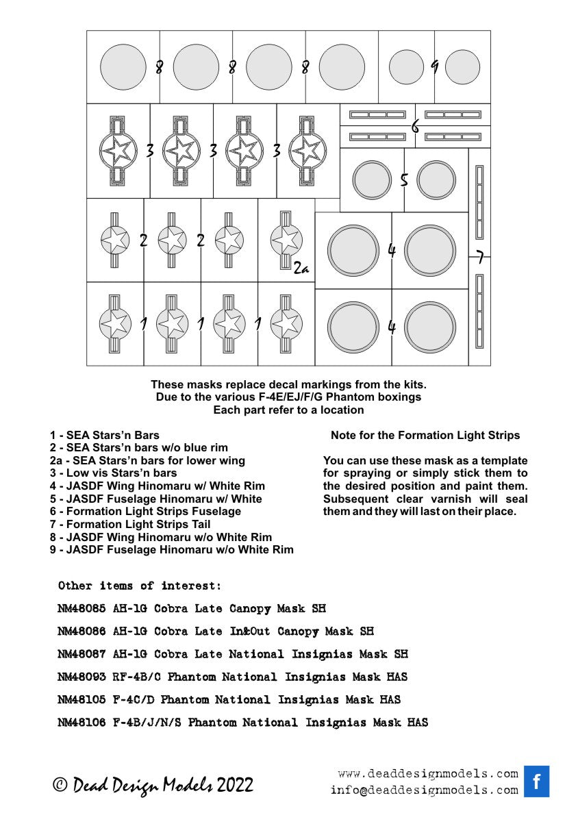 Dead Design Models DDMNM48099 1:48  F-4E/EJ Phantom II National Insignia