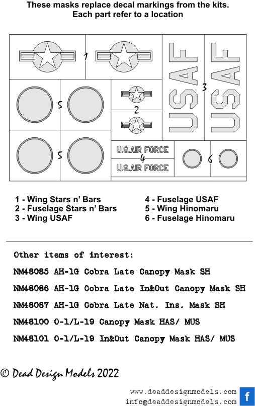 Dead Design Models DDMNM48102 1:48 Cessna O-1 Bird Dog National Insignia