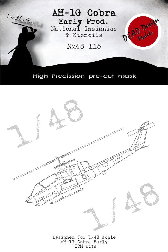 Dead Design Models DDMNM48115 1:48 Bell AH-1G Cobra Early National Insignias