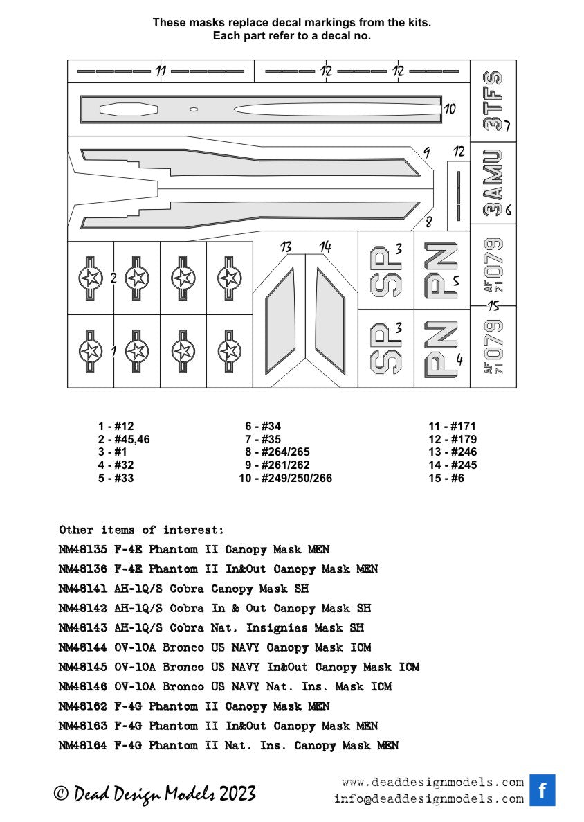 Dead Design Models DDMNM48137 1:48 McDonnell F-4E Phantom II National Insignia