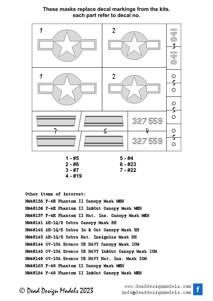 Dead Design Models DDMNM48140 1:48 B-25J Mitchell National Insignia
