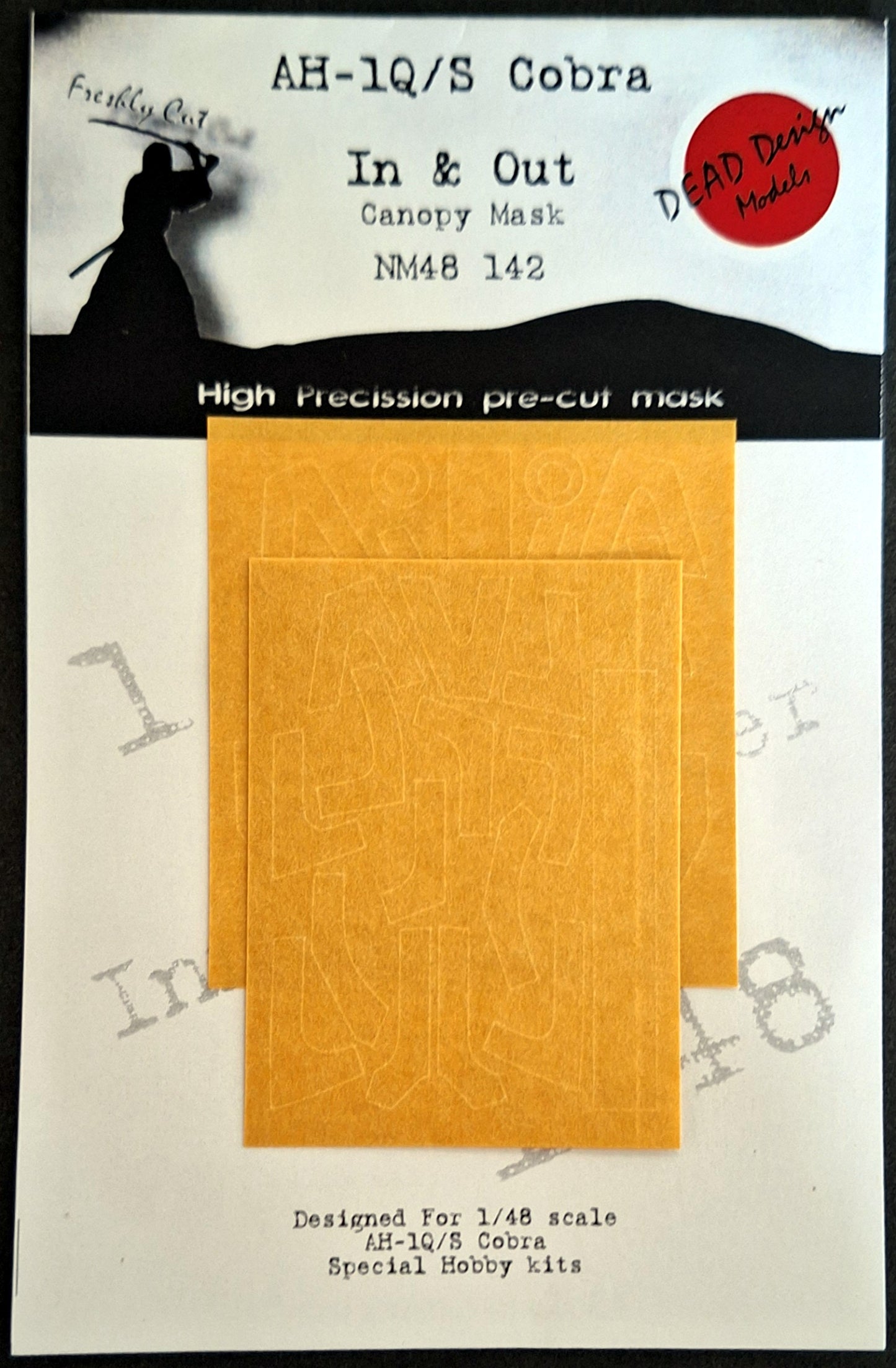 Dead Design Models DDMNM48142 1:48 Bell AH-1Q/S Cobra canopy frame paint mask