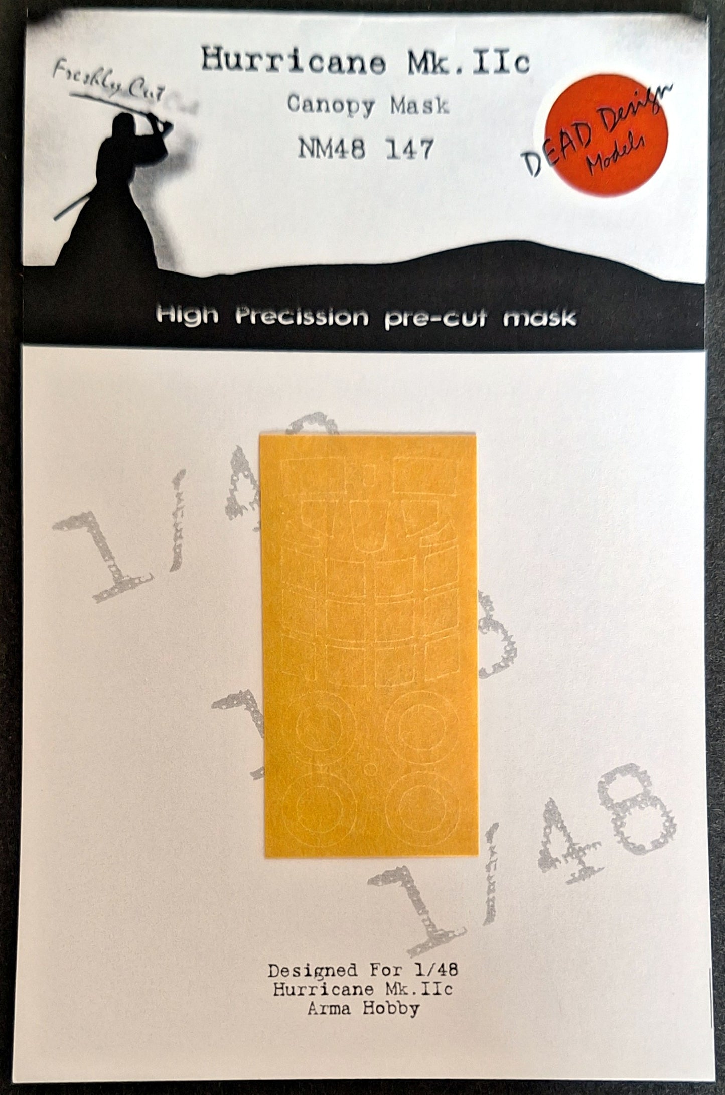Dead Design Models DDMNM48147 1:48 Hawker Hurricane Mk.IIc canopy masks