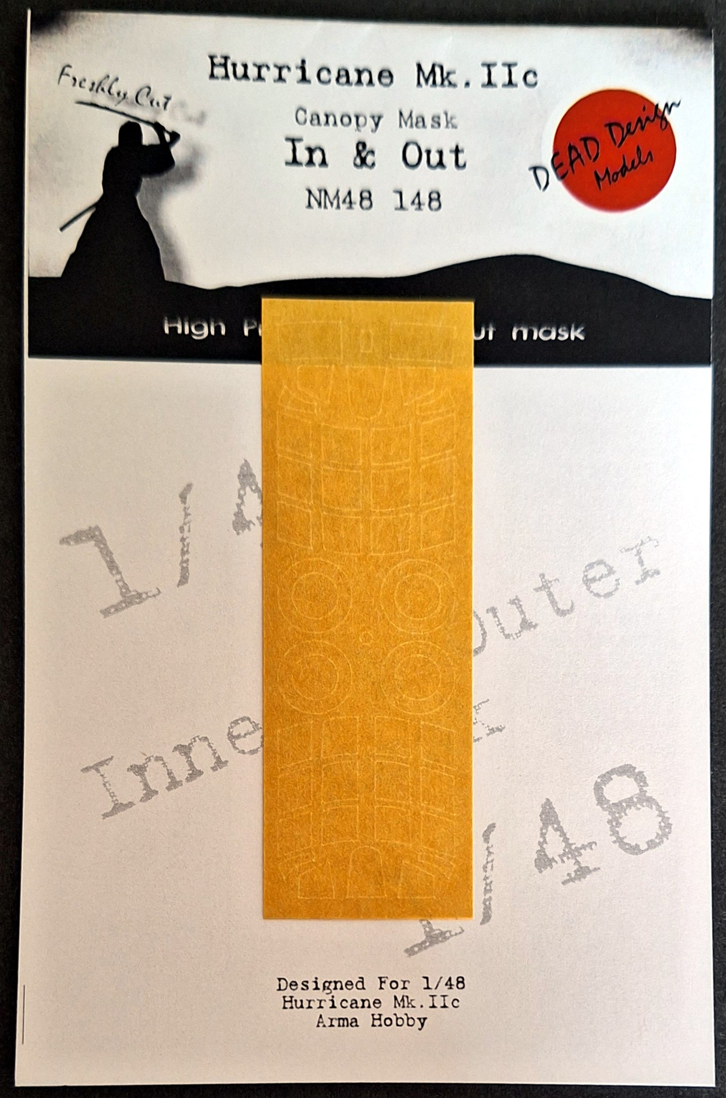 Dead Design Models DDMNM48148 1:48 Hawker Hurricane Mk.IIC canopy mask