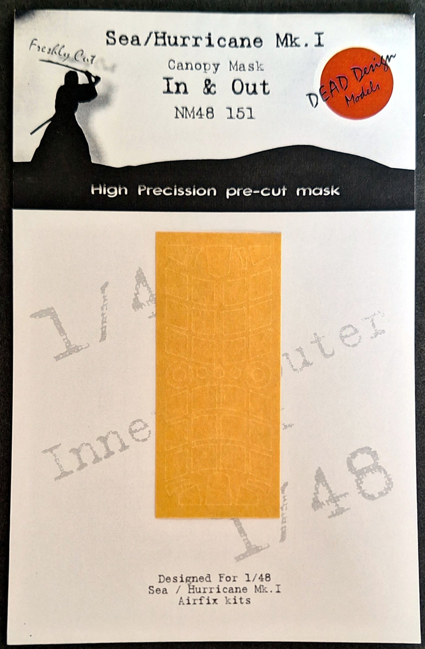 Dead Design Models DDMNM48151 1:48 Hawker Hurricane Mk.I canopy frame paint mask