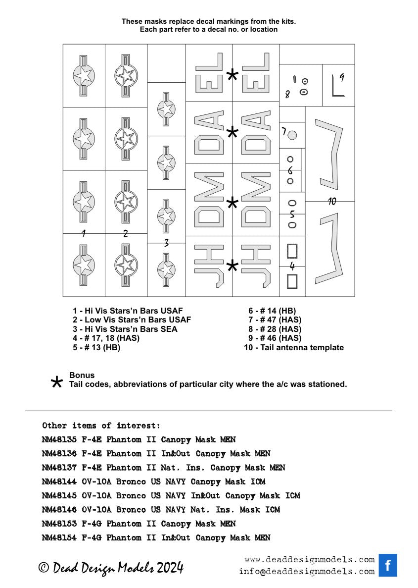 Dead Design Models DDMNM48192 1:48 LTV A-7D/K Corsair II National Insignia