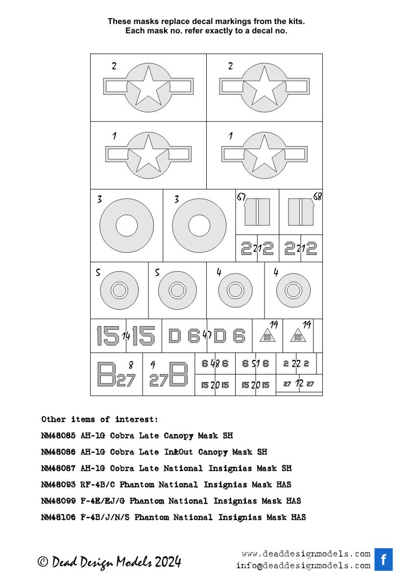 Dead Design Models DDMNM48196 1:48 Grumman FM-2 Wildcat National Insignias