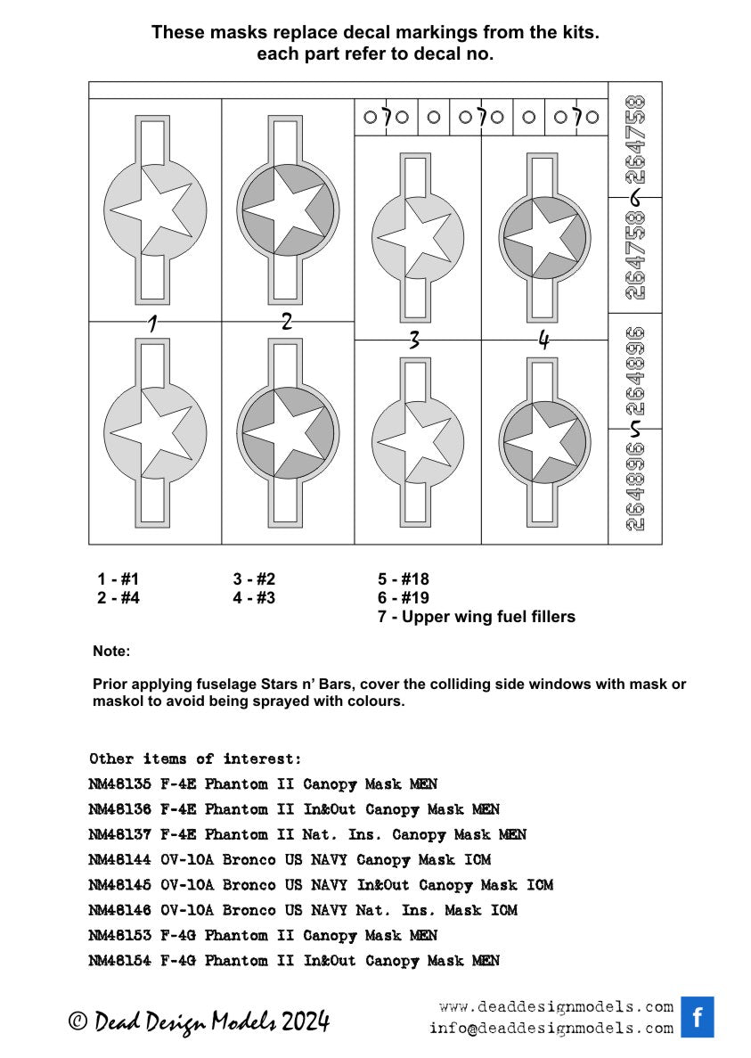 Dead Design Models DDMNM48217 1:48 B-25G Mitchell National Insignia