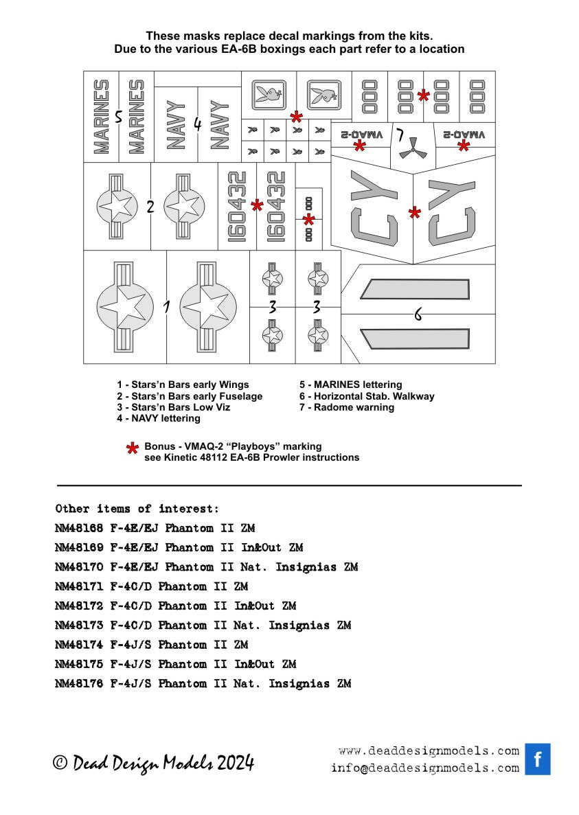 Dead Design Models DDMNM48249 1:48 Grumman EA-6B National Insignia