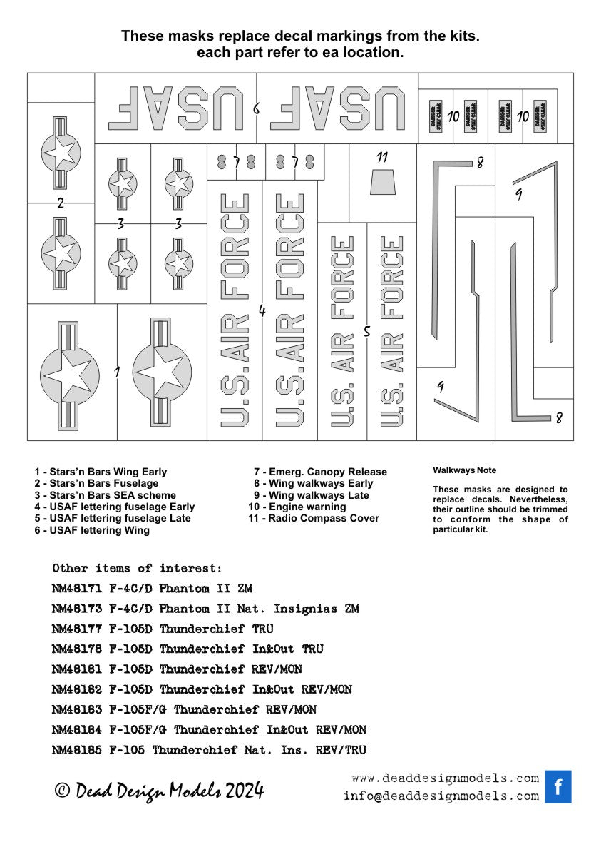 Dead Design Models DDMNM48261 1:48 North-American F-100 National Insignias