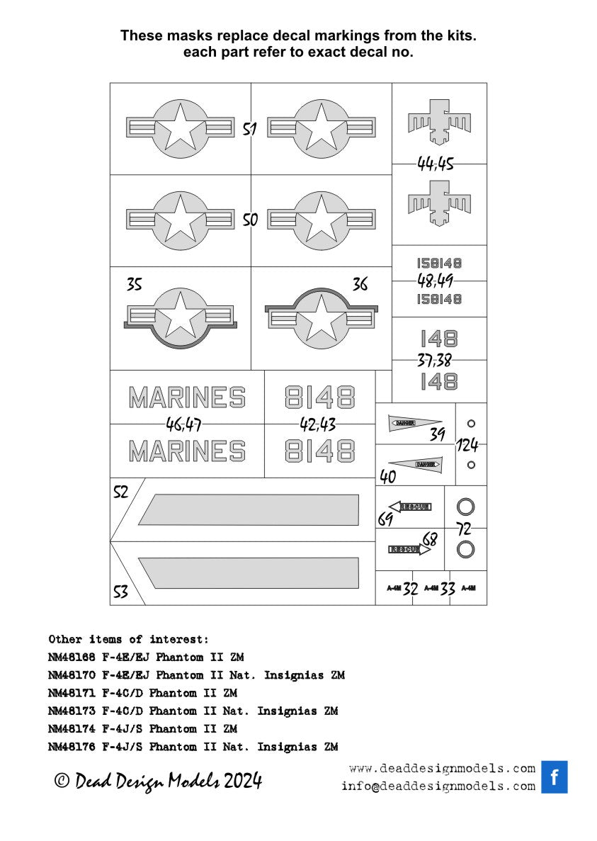 Dead Design Models DDMNM48264 1:48 Douglas A-4M Skyhawk National Insignia
