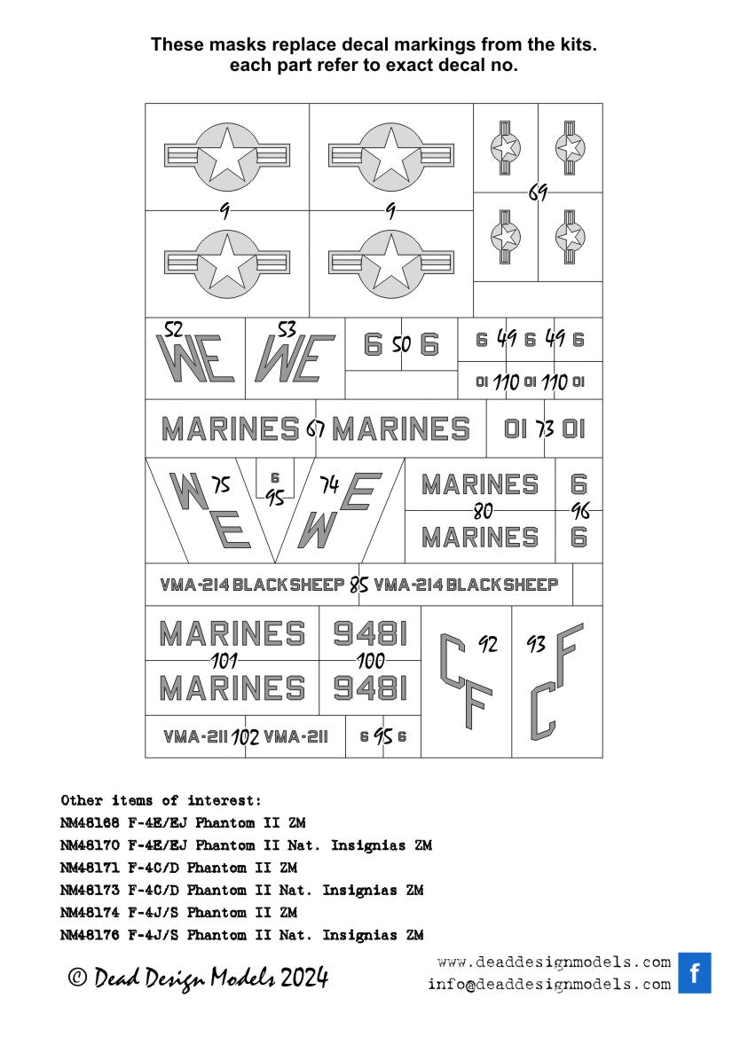 Dead Design Models DDMNM48273 1:48 Douglas A-4M Skyhawk National Insignias