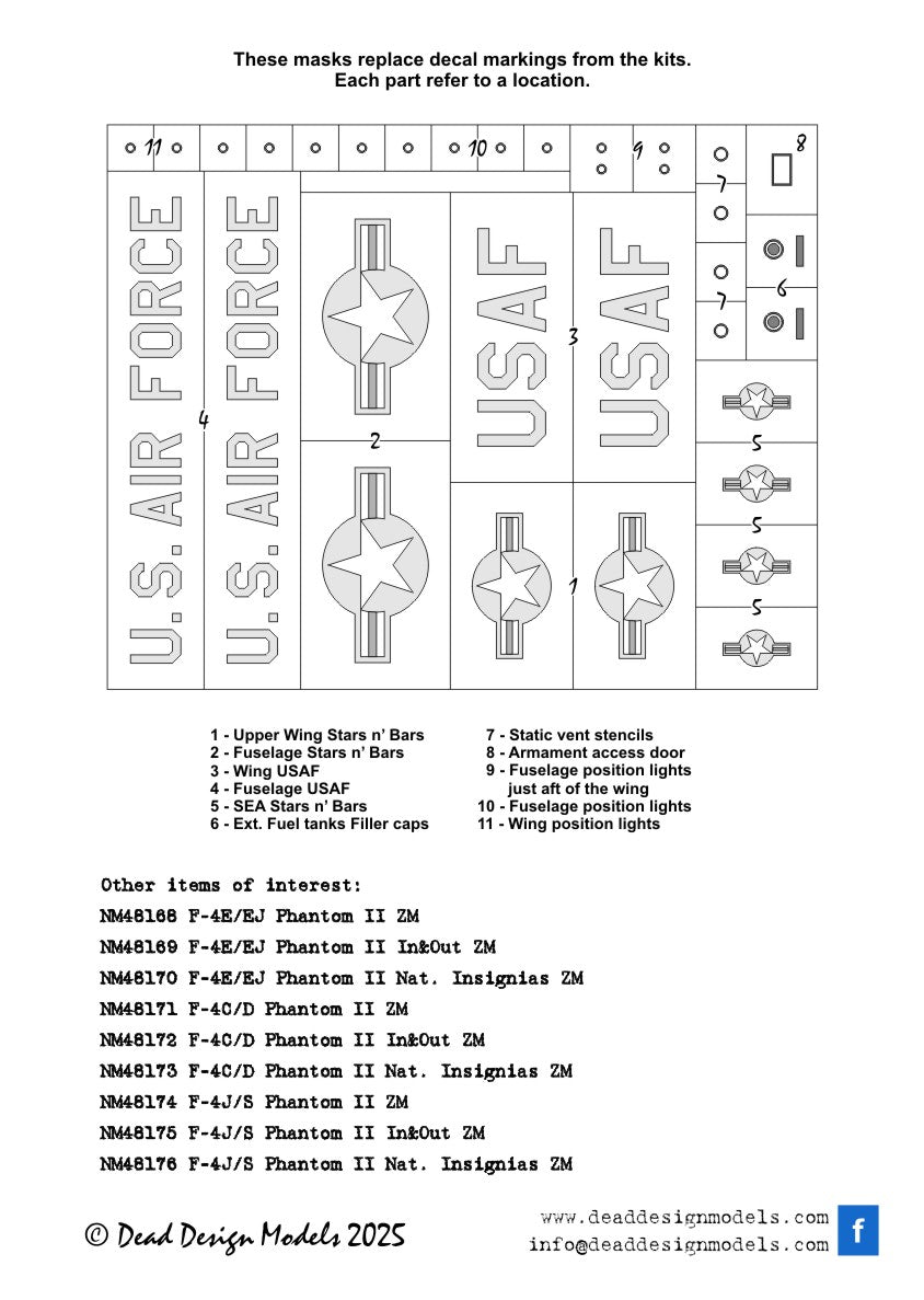 Dead Design Models DDMNM48297 1:48 Convair F-102A National Insignias