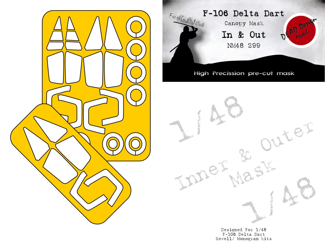 Dead Design Models DDMNM48299 1:48 Convair F-106A Delta Dart canopy mask
