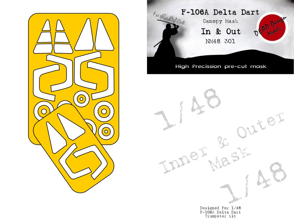 Dead Design Models DDMNM48301 1:48 Convair F-106A Delta Dart canopy mask