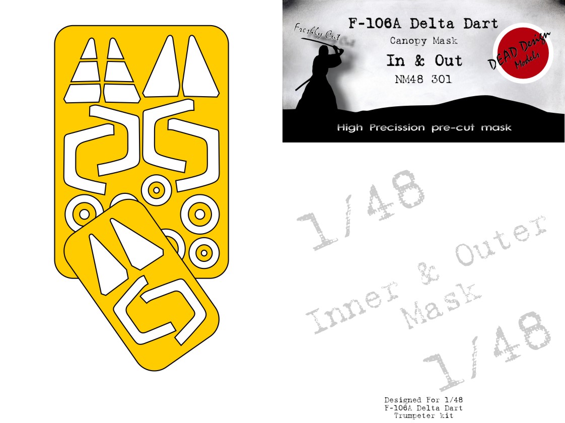 Dead Design Models DDMNM48301 1:48 Convair F-106A Delta Dart canopy mask