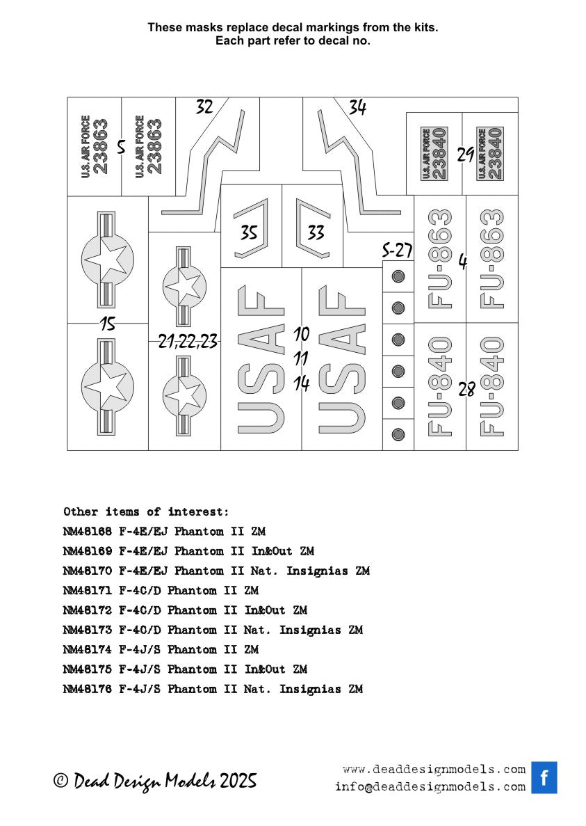 Dead Design Models DDMNM48316 1:48 F-86D Sabre Dog National Insignia