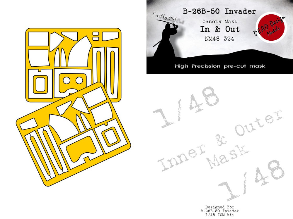 Dead Design Models DDMNM48324 1:48 Douglas A-26B-50 Invader canopy mask
