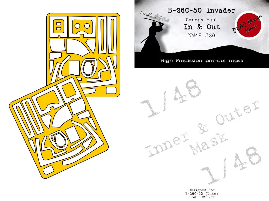 Dead Design Models DDMNM48325 1:48 Douglas A-26C-15 Invader canopy mask