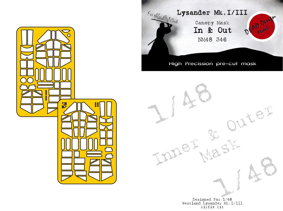 Dead Design DDMNM48346 1:48 Westland Lysander Mk.I/III Canopy Mask