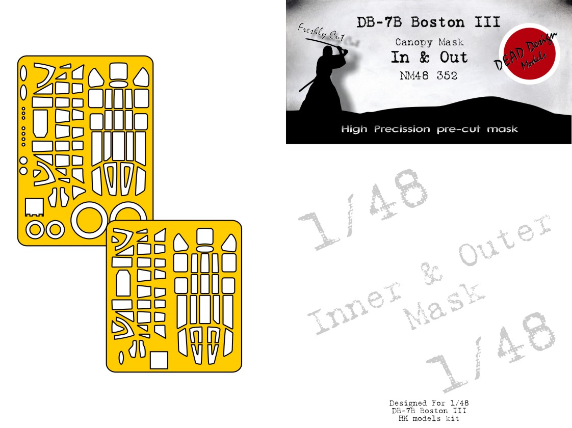 Dead Design Models DDMNM48352 1:48 Douglas DB-7 Boston canopy frame paint mask