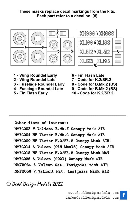 Dead Design Models DDMNM72035 1:72 Handley Page Victor B.2/K.2 National Insignia