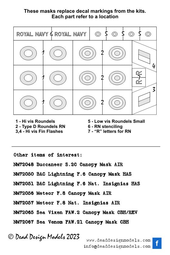Dead Design Models DDMNM72083 1:72 Blackburn Buccaneer S.2B/D National Insignia