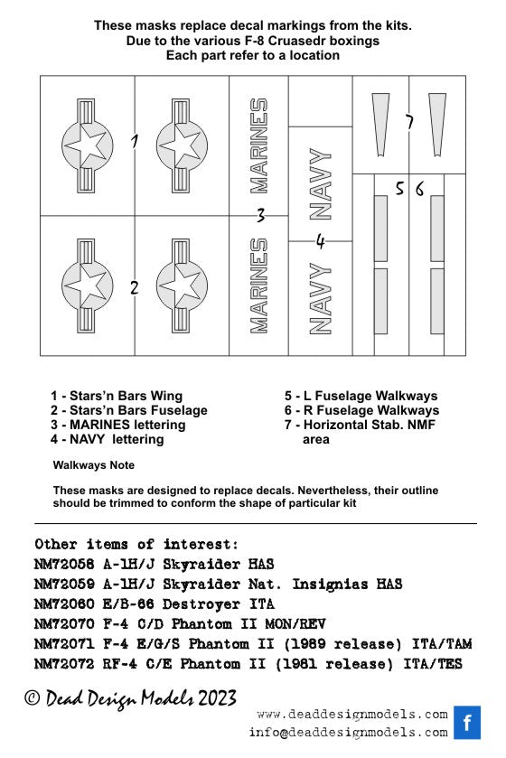 Dead Design Models DDMNM72103 1:72 F-8 Crusader National Insignia