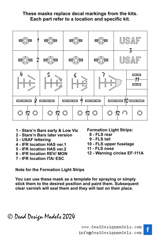 Dead Design DDMNM72115 1:72 F-111 Aardvark National Insignia