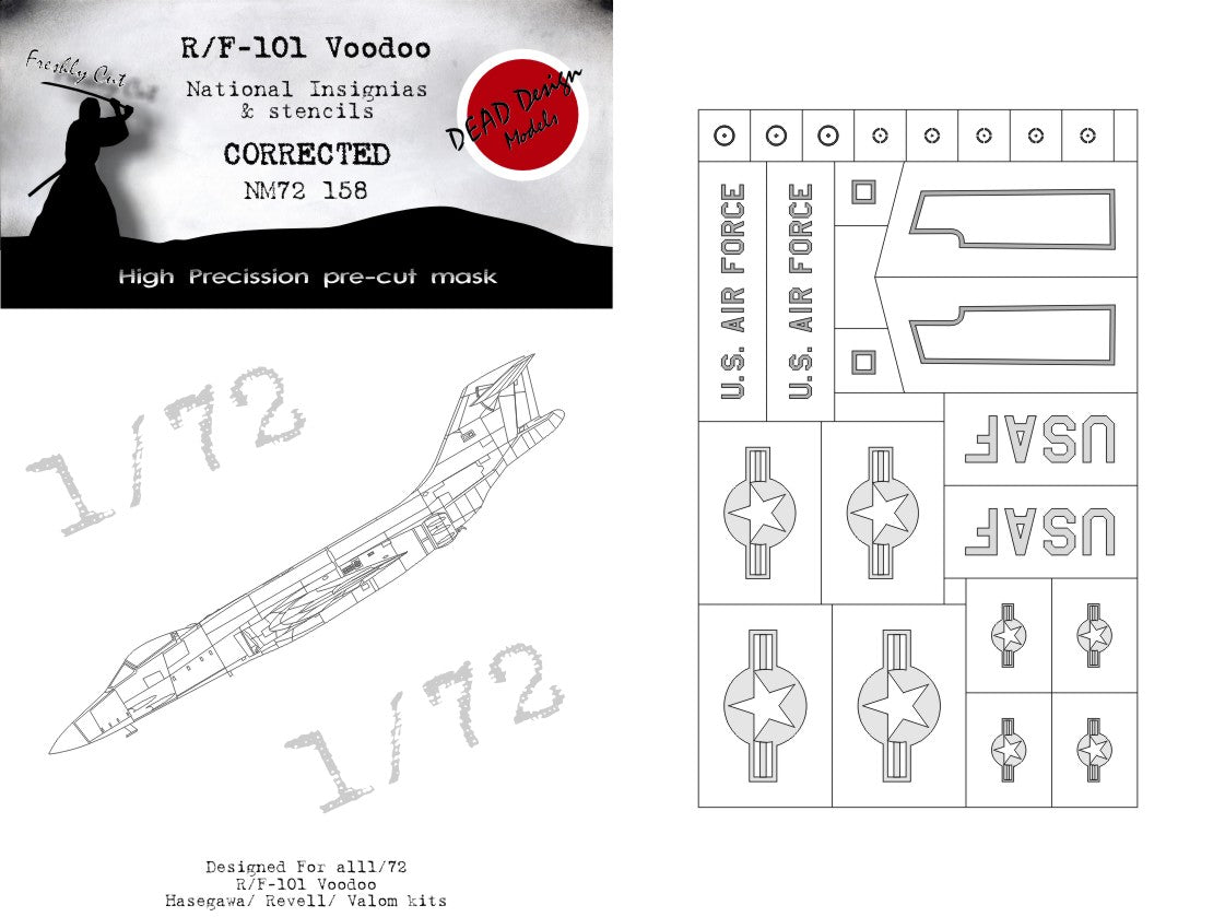 Dead Design Models DDMNM72158 1:72 F-101/RF-101 Voodoo National Insignia