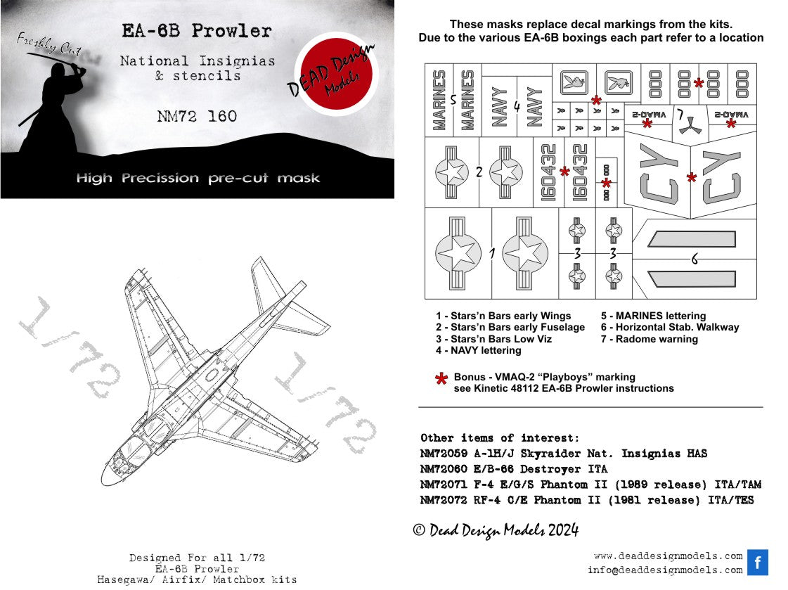 Dead Design Models DDMNM72160 1:72 Grumman EA-6B Prowler National Insignia