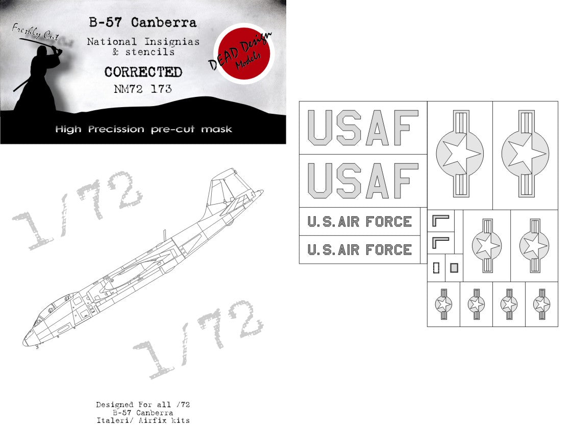 Dead Design Models DDMNM72173 1:72 Martin B-57B Canberra National Insignia