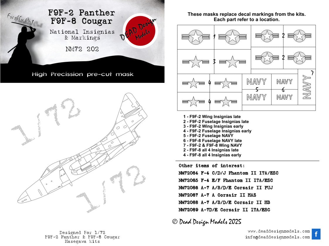 Dead Design Models DDMNM72202 1:72 F9F Panther/Cougar National Insignia