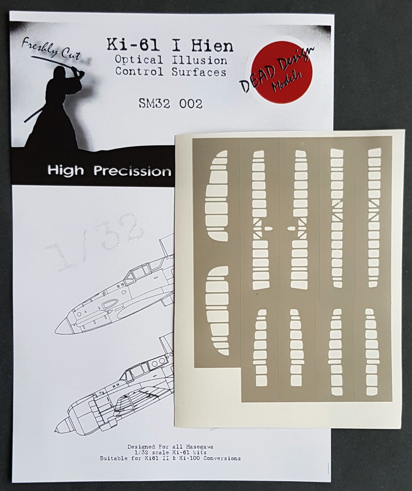 Dead Design DDMSM32002 1:32 Ki-61 Hien 3D Effect Control Surface